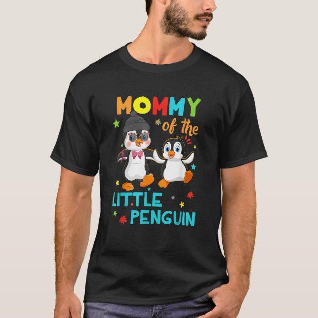 Mamma av lilla Penguin Birthday Family Shirts Mat T Shirt (Framsida)