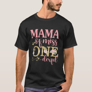 Mamma av lille miss Oenderful 1:a födelsedagsfamil T Shirt