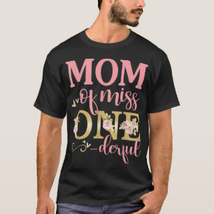 Mamma av lille miss Oenderful 1st Birthday Family  T Shirt