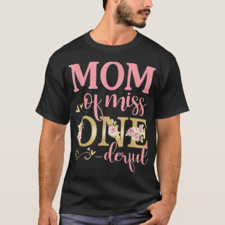 Mamma av lille miss Oenderful 1st Birthday Family T Shirt