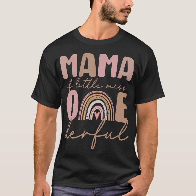 Mamma av lille miss Oenderful First Birthday Boho T Shirt (Framsida)