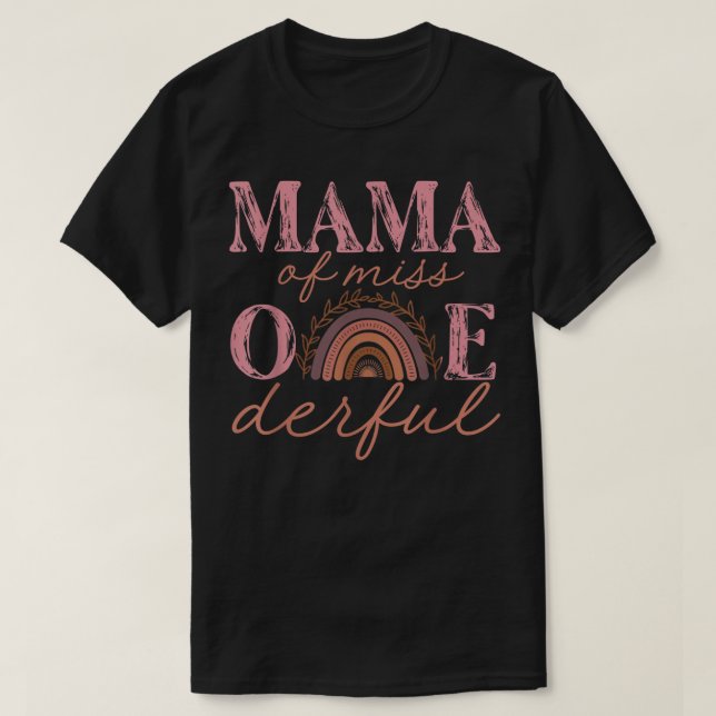 Mamma av lille miss Onederful Shirt 1:a Bday Boho T Shirt (Design framsida)
