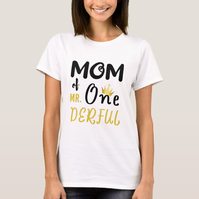 Mamma av Onederful Funny 1:a födelsedagen T-Shirt (Framsida)