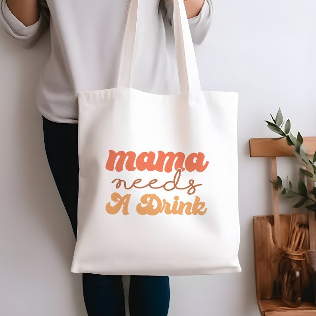 Mamma av Orange och Gult kräver en drink Tygkasse (Skapare uppladdad)