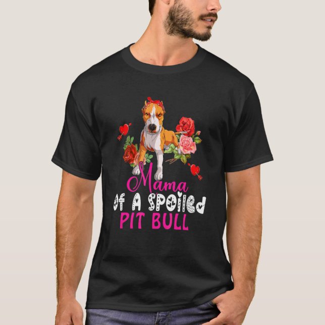 Mamma av schaktpinne (Pit Bull Pit Bull Dog Bow T Shirt (Framsida)