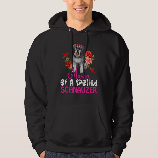 Mamma av schnauzer Cute Schnauzer Bow Tie Hoodie (Framsida)