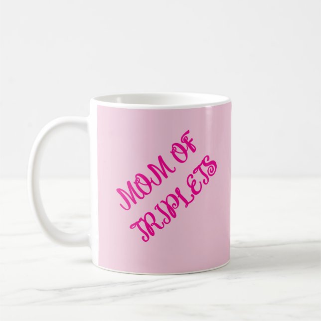 Mamma av trippelflickor, vindstilla, Rosa. Kaffemugg (Vänster)