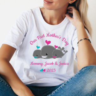 Mamma av Twillingar, Boy & Girl, Mors dag T-shirt