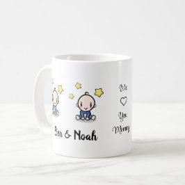Mamma av Twillingar, gift, ny Mamma, tvillingpojka Kaffemugg