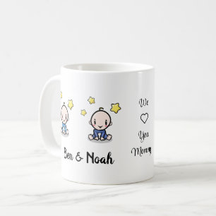Mamma av Twillingar, gift, ny Mamma, tvillingpojka Kaffemugg