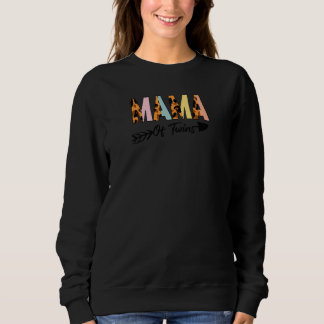 Mamma av Twillingar Leopard Mamma Groovy Gravid T Shirt