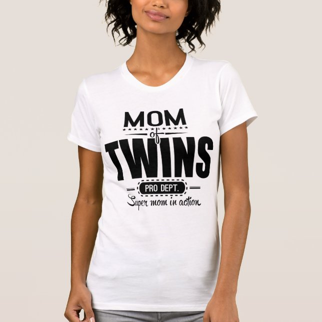 Mamma av twillingar Pro Dept. Toppen Mamma i Tee (Framsida)