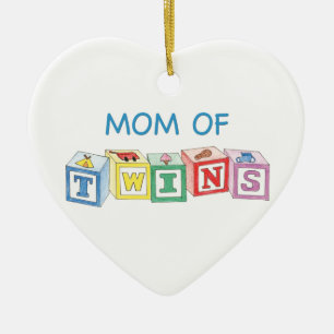 Mamma av twillingarprydnaden julgransprydnad keramik