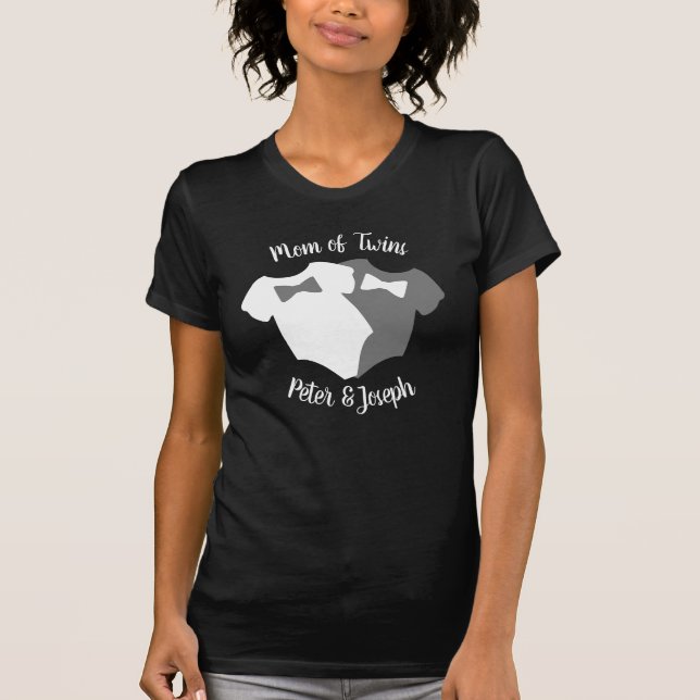 Mamma av Twin Boys Bodydress Shirt T Shirt (Framsida)