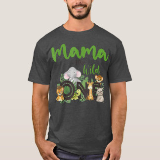 Mamma av Vild 1-djursfödelsedag Safari Jungle och T Shirt