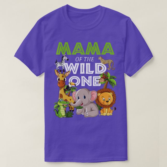 Mamma av Vild 1-djursfödelsedag Safari Jungle och T Shirt (Design framsida)