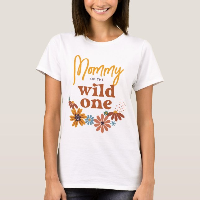 Mamma av Vild 1 | Wildblomma Birthday T Shirt (Framsida)