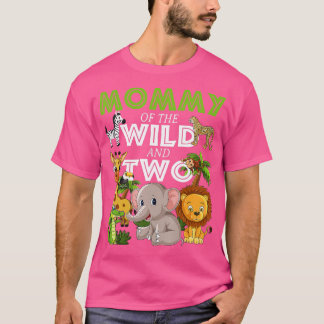 Mamma av Vild Two Zoo Birthday Safari Jungle A T Shirt