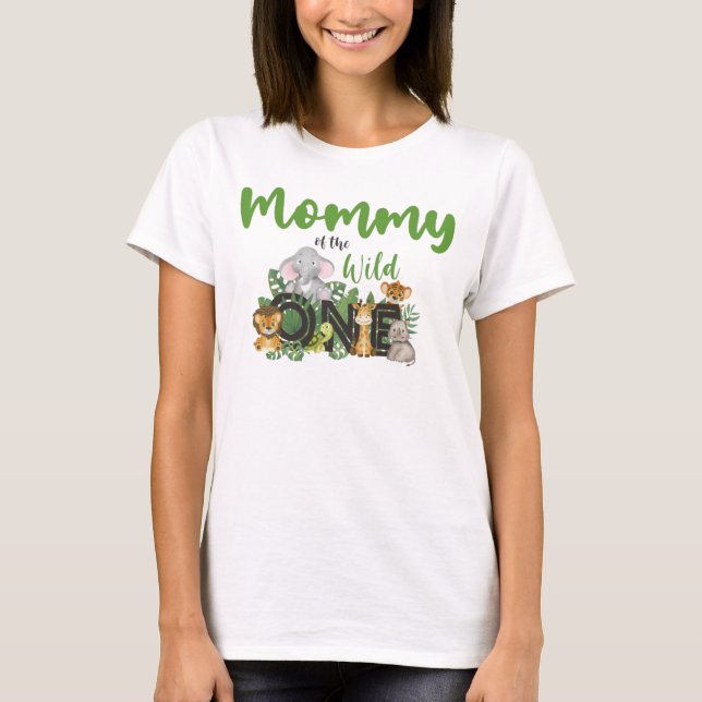 Mamma av Vilden ett jungle Safari Zoo Animals T Shirt (Framsida)
