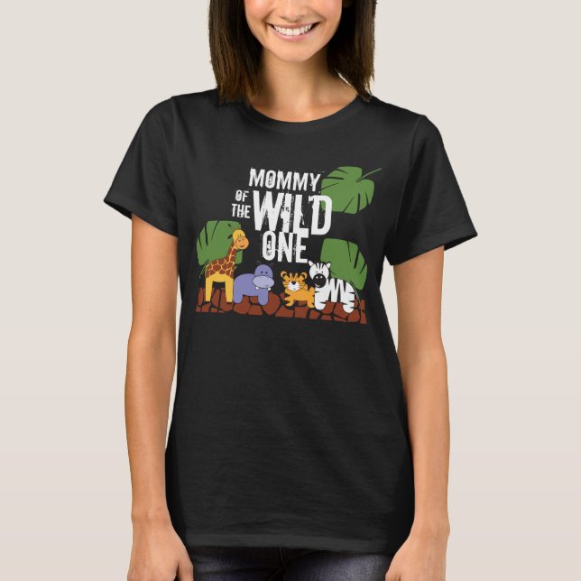 Mamma av VILDEN ONE Safari First Födelsedagsfest T Shirt (Framsida)