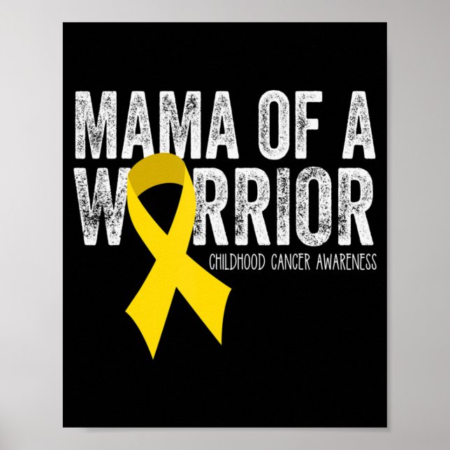 Mamma av Warrior Childature Cancer Ribbon Oncolog Poster (Framsidan)
