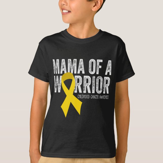 Mamma av Warrior Childature Cancer Ribbon Oncolog T Shirt (Framsida)