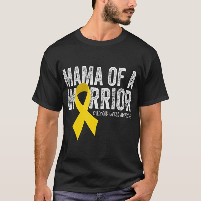Mamma av Warrior Childature Cancer Ribbon Oncolog T Shirt (Framsida)