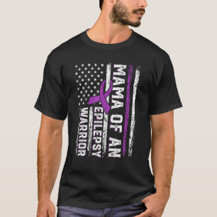 Mamma av Warrior Epilepsy Lila Ribbon Support U T Shirt
