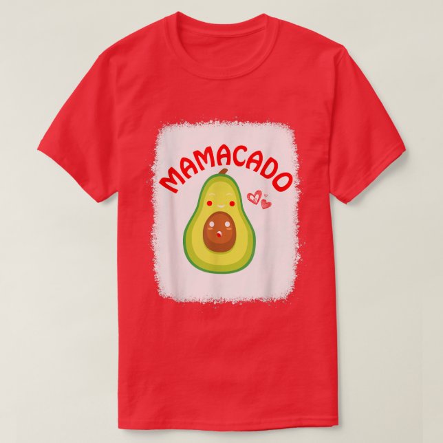 Mamma Avocado Mamma Bleached Funny Avocado Mamacad T Shirt (Design framsida)