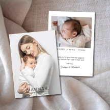 Mamma & Bab Photo Baby Stats Birgand annonskort