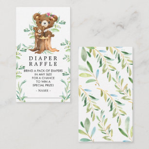 Mamma & Baby Bear Baby Shower Diaper Raffle Biljet Tilläggskort