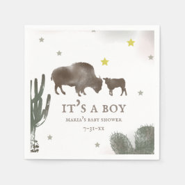 Mamma Baby Buffalo Cactus Boy Shower Napkins Pappersservett