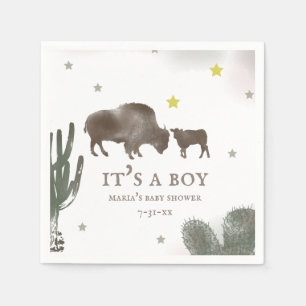 Mamma Baby Buffalo Cactus pojkvän Napkins Pappersservett