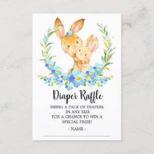 Mamma & Baby Bunny Shower Diaper Raffle Biljett Tilläggskort