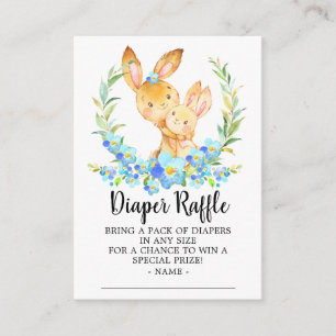 Mamma & Baby Bunny Shower Diaper Raffle Biljett Tilläggskort