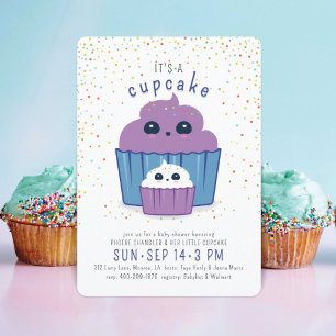Mamma & Baby Cupcake Baby Shower Inbjudan
