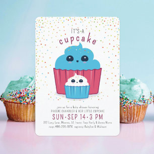 Mamma & Baby Cupcake Baby Shower Inbjudan