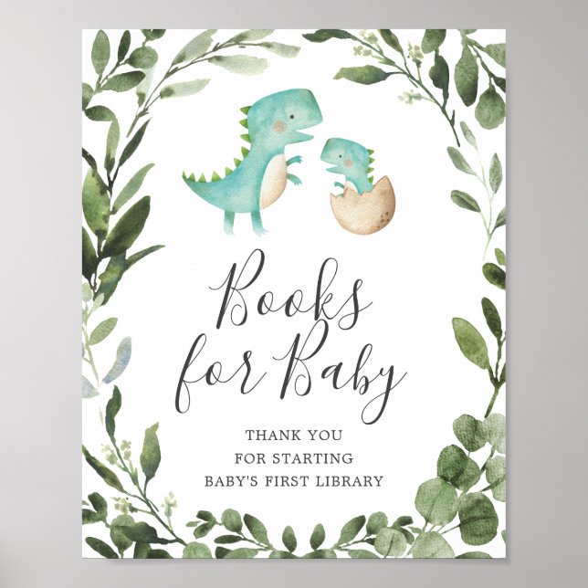 Mamma Baby Dinosaur Baby Shower Bokar för Baby-tec Poster (Framsidan)