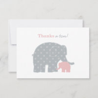 Mamma Baby Elefant Rosa Gråa Prickar Tjej