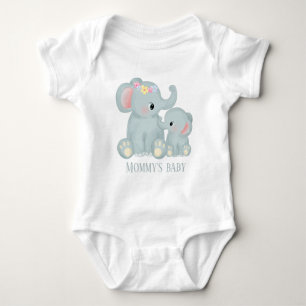 Mamma baby elephant add text t shirt