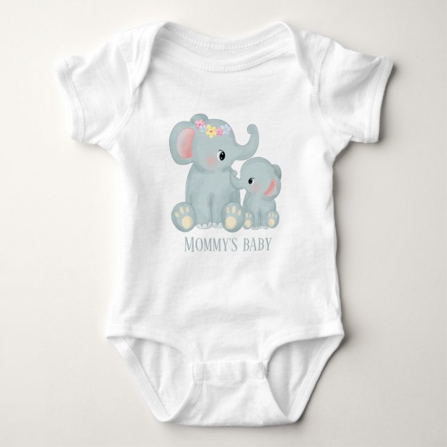 Mamma baby elephant add text t shirt (Framsida)