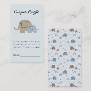 Mamma Baby Elephant Baby Shower Diaper Raffle Bilj Tilläggskort
