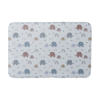 Mamma & Baby Elephant Mönster Bath Mat Badrumsmatta