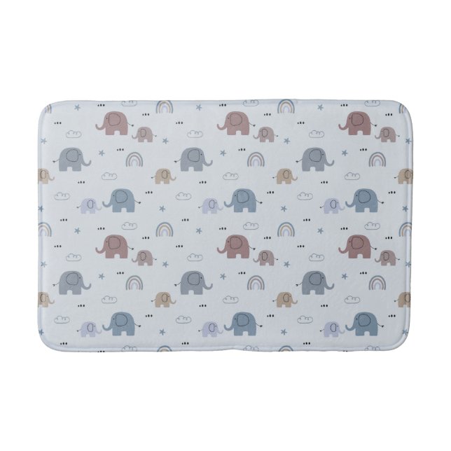 Mamma & Baby Elephant Mönster Bath Mat Badrumsmatta (Framsidan)
