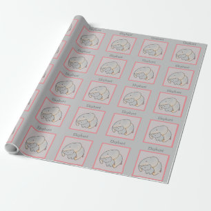 Mamma & Baby Elephant Presentpapper