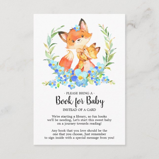 Mamma & Baby Fox Shower Bok för Baby-kort Tilläggskort (Framsida)
