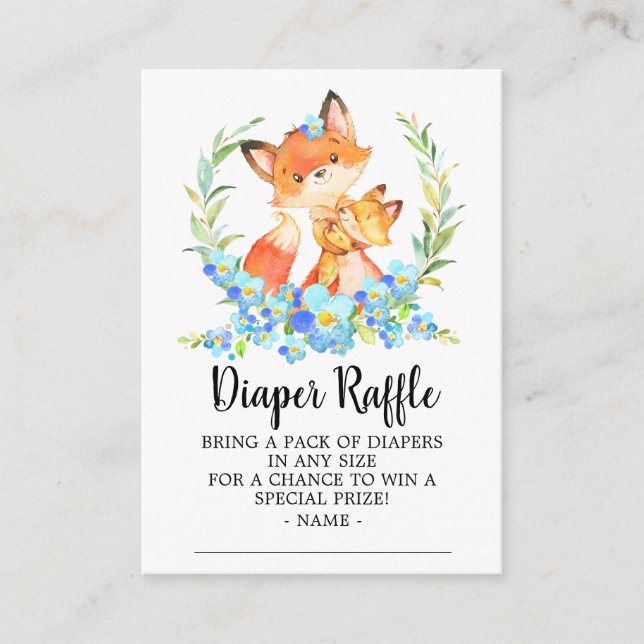 Mamma & Baby Fox Shower Raffle Biljett Tilläggskort (Framsida)