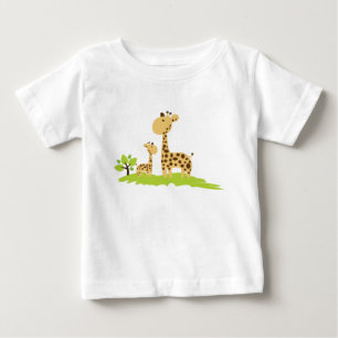 Mamma & Baby Giraffe Grönt & Gult T Shirt
