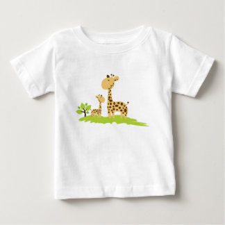 Mamma & Baby Giraffe Grönt & Gult T Shirt