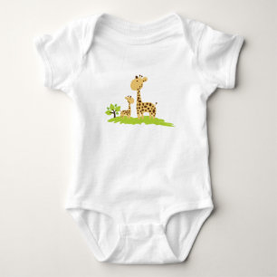 Mamma & Baby Giraffe Grönt & Gult T Shirt